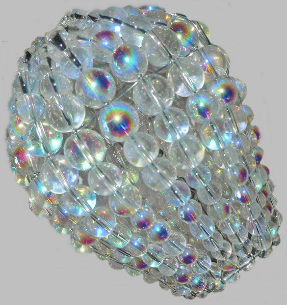 Chandelier Bead Light Bulb GLS Aurora Borealis AB Glass Cover Sleeve Lampshade Alternative Beaded 4