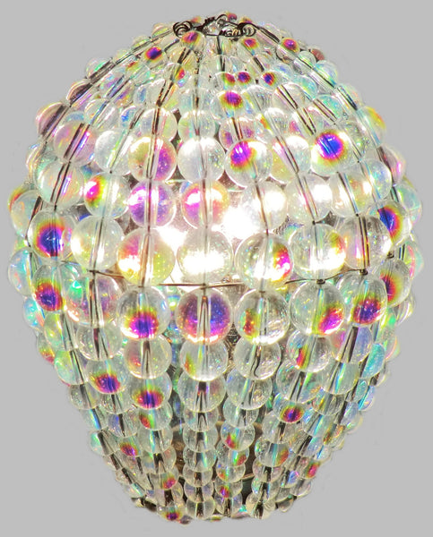 Chandelier Bead Light Bulb GLS Aurora Borealis AB Glass Cover Sleeve Lampshade Alternative Beaded 5