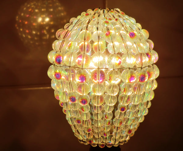 Chandelier Bead Light Bulb GLS Aurora Borealis AB Glass Cover Sleeve Lampshade Alternative Beaded 10