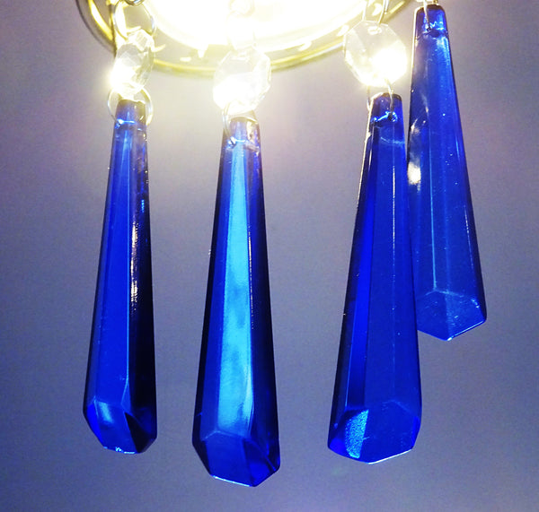 24 Chandelier Drops Mix 6 Designs Colours Cut Glass Crystals Beads Prisms Droplets Lamp Light Parts 7