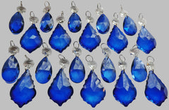 20 Cobalt Blue Chandelier Drops Cut Glass Crystals Beads Prisms Droplets Light Parts