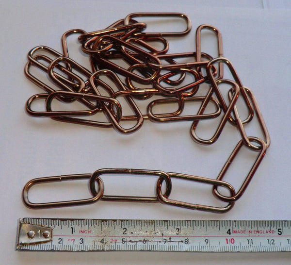 Dark Copper Metal Chandelier or Pendant Light Chain 0.97m 4cm Links 1