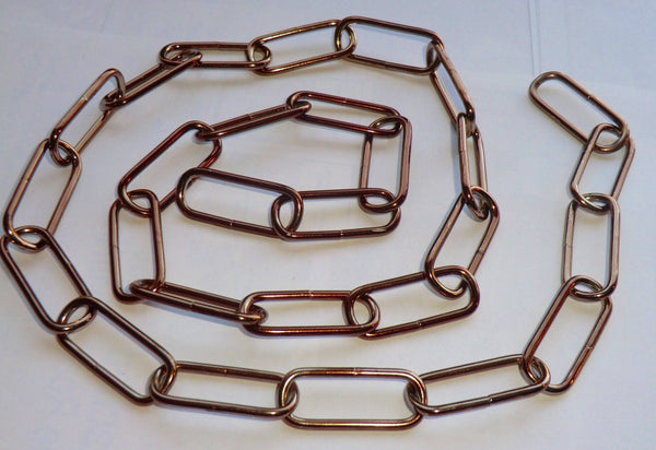 Dark Copper Metal Chandelier or Pendant Light Chain 0.97m 4cm Links 4