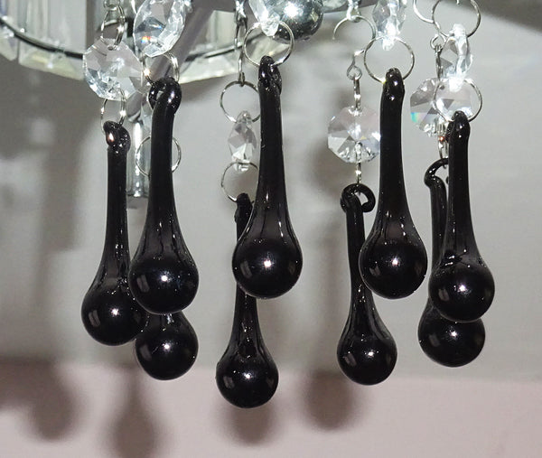 Black Cut Glass Orbs 53 mm 2" Chandelier Crystals Droplets Beads Lamp Light Parts Drops 9