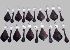20 Cut Glass Jet Black Gothic Chandelier Drops Crystals Beads Droplets Light Lamp Parts