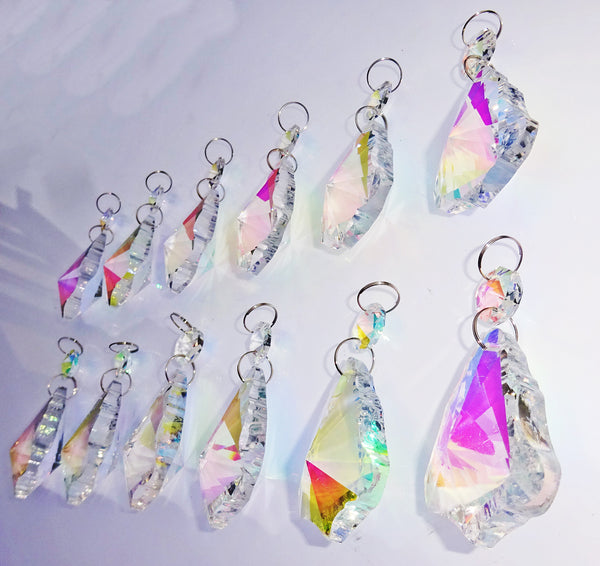 12 Aurora Borealis 50mm 2" Bell Chandelier Glass Crystals Beads AB Droplets Christmas Decorations 3