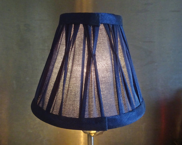 Navy Blue Clip On Bulb Candle Lampshade 6 Inch Chandelier Shade Pleated Chic Classy 8