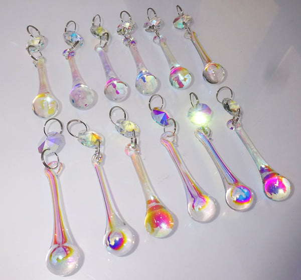 Aurora Borealis 53 mm 2" Orb Chandelier Cut Glass Crystals Drops Beads AB Droplets Light Parts 6