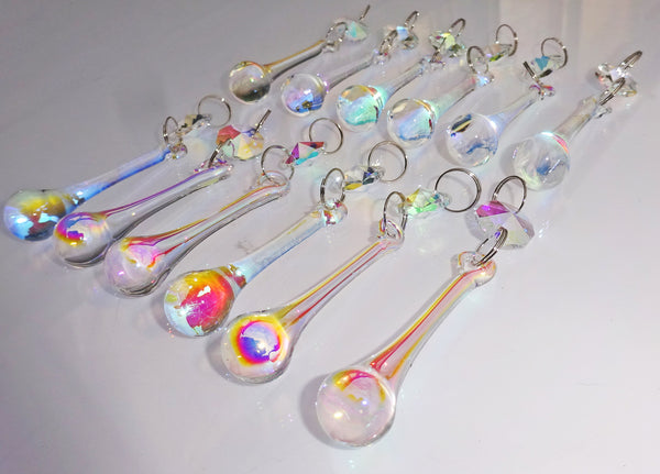 Aurora Borealis 53 mm 2" Orb Chandelier Cut Glass Crystals Drops Beads AB Droplets Light Parts 7