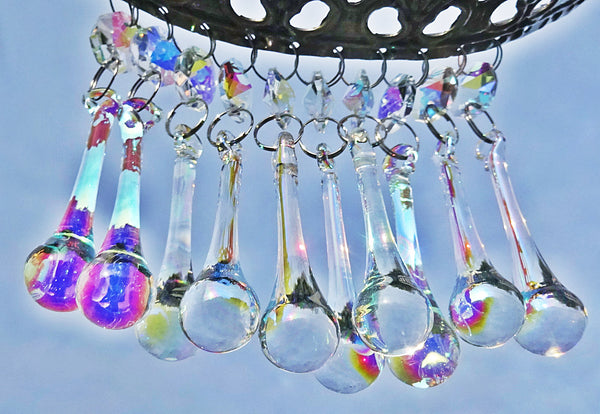 Aurora Borealis 53 mm 2" Orb Chandelier Cut Glass Crystals Drops Beads AB Droplets Light Parts 9