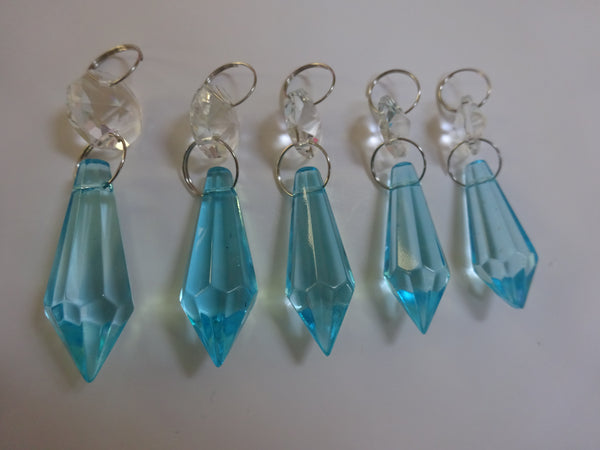 25 Chandelier Drops Light Pastel Colours Crystals Beads Cut Glass Pendant Droplets Lamp Parts 11