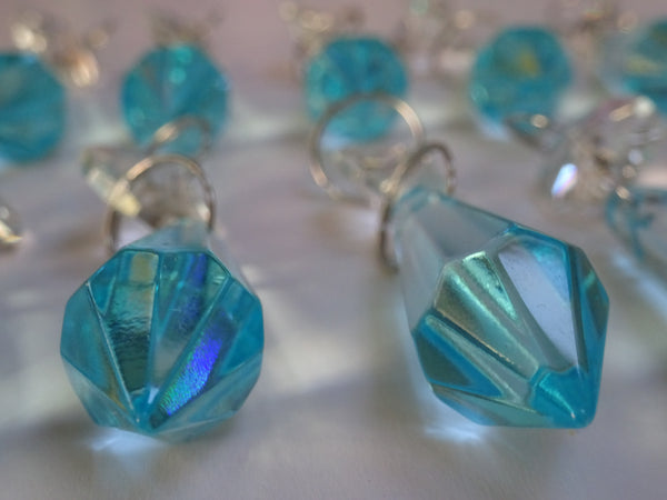 24 Chandelier Drops Mix 6 Designs Colours Cut Glass Crystals Beads Prisms Droplets Lamp Light Parts 3