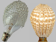 Chandelier Bead Light Bulb GLS Clear Glass Cover Sleeve Lampshade Alternative  Beaded