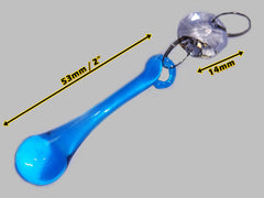 1 Teal Blue Cut Glass Orbs 53 mm 2" Chandelier Crystals Droplets Beads Drops Lamp Light Parts
