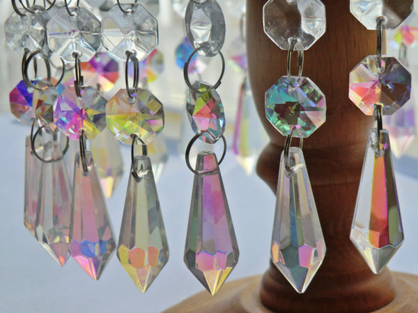 Aurora Borealis 37 mm 1.5" Torpedo Chandelier Glass Crystals Drops Beads AB Droplets Light Parts 3