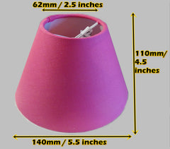 Hot Pink Clip On Candle Lampshade 5.5" for Chandelier or Light Fitting or Wall Lamp Shade Retro Chic