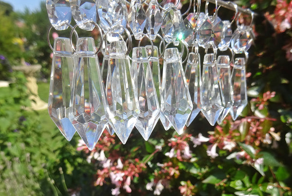 12 Clear Torpedo 37mm Chandelier Crystals Drops Beads Droplets Garden Window Decorations 7