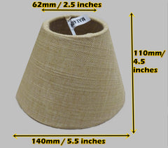 Biscuit Hessian Linen Clip On Candle Lampshade 5.5" for Chandelier or Light Fitting Shade