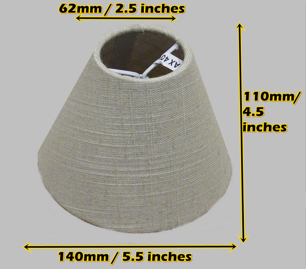 Calico Hessian Linen Clip On Candle Lampshade 5.5" Chandelier Pendant Light Shade 2