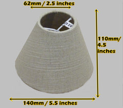 Calico Hessian Linen Clip On Candle Lampshade 5.5" for Chandelier or Light Fitting or Wall Lamp Shade