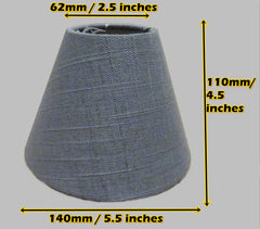 Grey Hessian Linen Clip On Candle Lampshade 5.5" for Chandelier or Light Fitting or Wall Lamp Shade