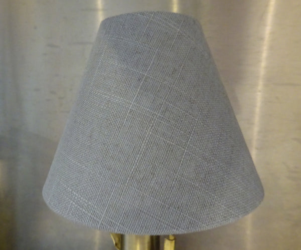 Grey Hessian Linen Clip On Candle Lampshade 5.5" Chandelier Pendant Light Shade 5