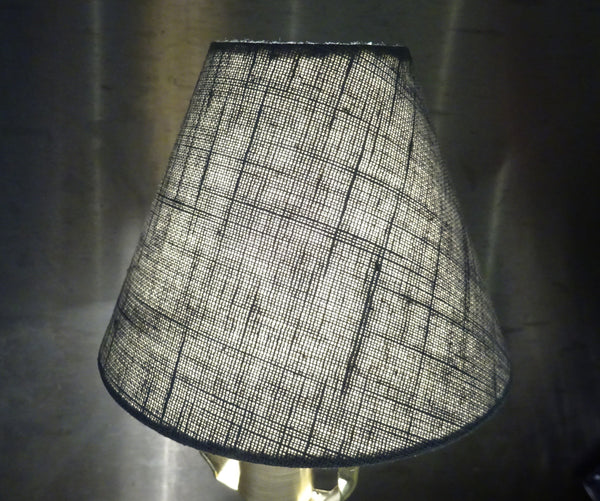 Grey Hessian Linen Clip On Candle Lampshade 5.5" Chandelier Pendant Light Shade 6