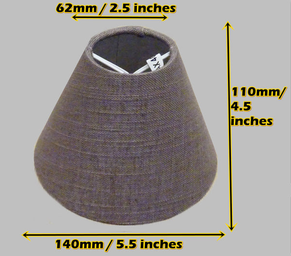 Moccha Hessian Linen Clip On Candle Lampshade 5.5" Chandelier Pendant Light Shade 2