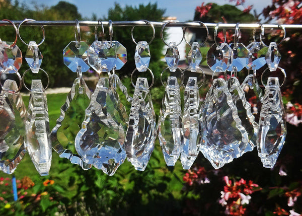 12 Clear Leaf 50 mm 2" Chandelier Crystals Drops Beads Droplets Garden Window Decorations 8