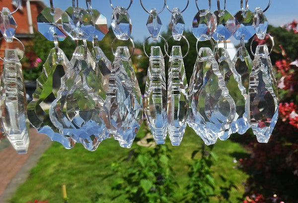 12 Clear Leaf 50 mm 2" Chandelier Crystals Drops Beads Droplets Garden Window Decorations 10
