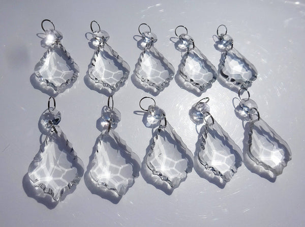 1 Clear Cut Glass Leaf 50 mm 2" Chandelier Crystals Drops Beads Transparent Droplets - Seear Lights