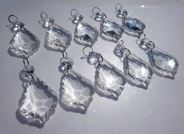 1 Clear Cut Glass Leaf 50 mm 2" Chandelier Crystals Drops Beads Transparent Droplets - Seear Lights