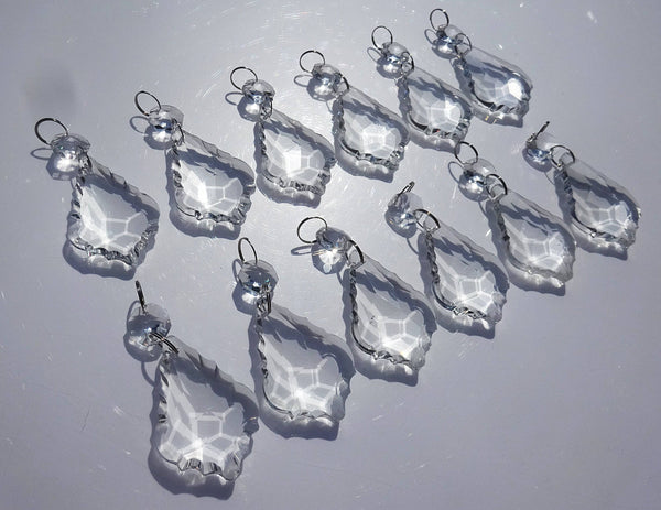 12 Clear Leaf 50 mm 2" Chandelier Crystals Drops Beads Droplets Garden Window Decorations 7