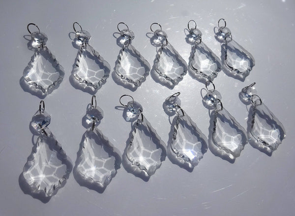 12 Clear Leaf 50 mm 2" Chandelier Crystals Drops Beads Droplets Garden Window Decorations 11