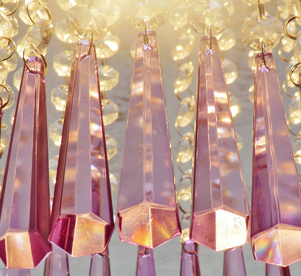 25 Chandelier Drops Light Pastel Colours Crystals Beads Cut Glass Pendant Droplets Lamp Parts 7