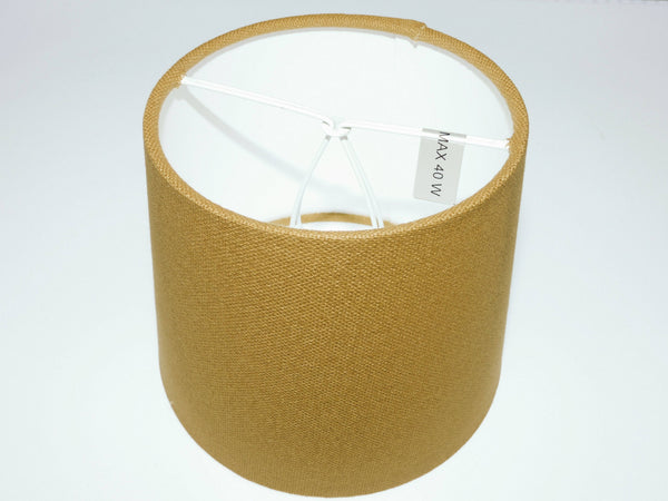 Mustard Gold Hessian Linen Clip On Candle Drum Lampshade 6" Chandelier Pendant Shade 6