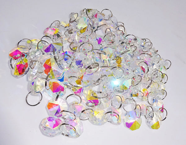 Aurora Borealis 14mm Octagon AB Iridescent Chandelier Droplets Glass Crystals Garlands Beads 5