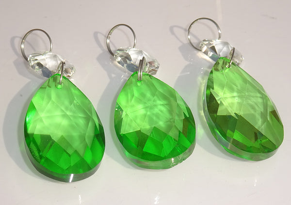 Emerald Green Cut Glass Oval 37 mm 1.5" Chandelier Crystals Drops Beads Droplets 2