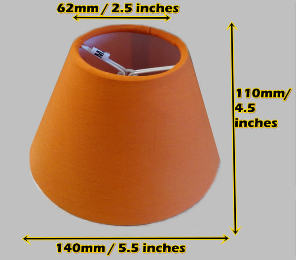 Orange Clip On Candle Lampshade 5.5" Chandelier Pendant Light Shade Retro 1