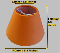 Orange Clip On Candle Lampshade 5.5" for Chandelier or Light Fitting or Wall Lamp Shade Retro