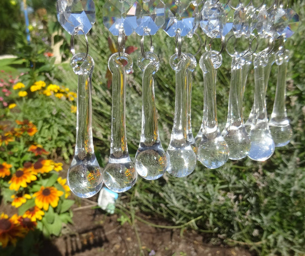 12 Clear Orbs 53mm 2" Chandelier Crystals Droplets Beads Drops Garden Sun Catcher Decorations 9