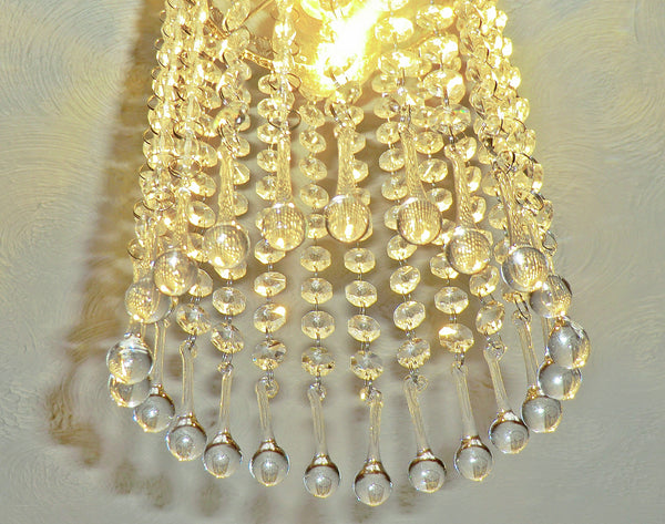 1 Chain Strand Clear Glass Teardrop Orb 11" Chandelier Drops Crystals Beads Garland 11