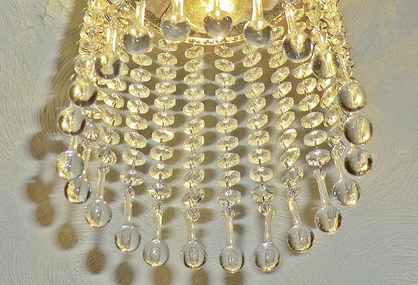 1 Chain Strand Clear Glass Teardrop Orb 11" Chandelier Drops Crystals Beads Garland 9