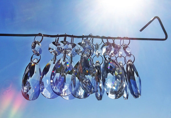 Clear Cut Glass Oval 37 mm 1.5" Chandelier Crystals Drops Beads Droplets Transparent 4