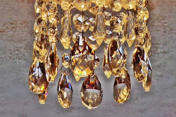 1 Chain Strand Clear Glass Oval Almond 10.8 inch Chandelier Drops Crystals Beads Garland 11