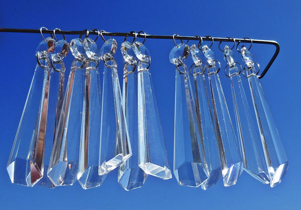 12 Clear Icicles 72mm 3" Chandelier Crystals Drops Beads Droplets Garden Window Decorations 7