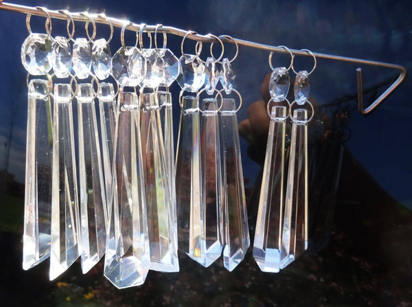 Clear Cut Glass Icicles 72 mm 3" Chandelier Crystals Drops Beads Droplets Transparent 11