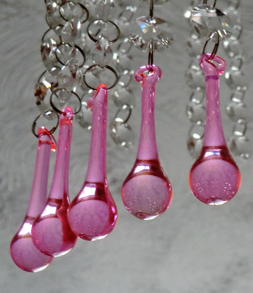 Rose Pink Glass Orbs 53 mm 2" Chandelier Crystals Droplets Beads Drops Lamp Light Parts 22