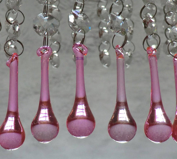 12 Rose Pink Orbs 53 mm 2" Chandelier Crystals Droplets Beads Drops Garden Wedding Decorations 7