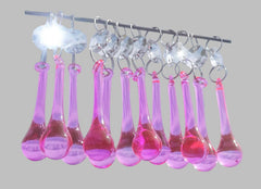12 Rose Pink Orbs 53 mm 2" Chandelier Crystals Droplets Beads Drops Garden Wedding Decorations